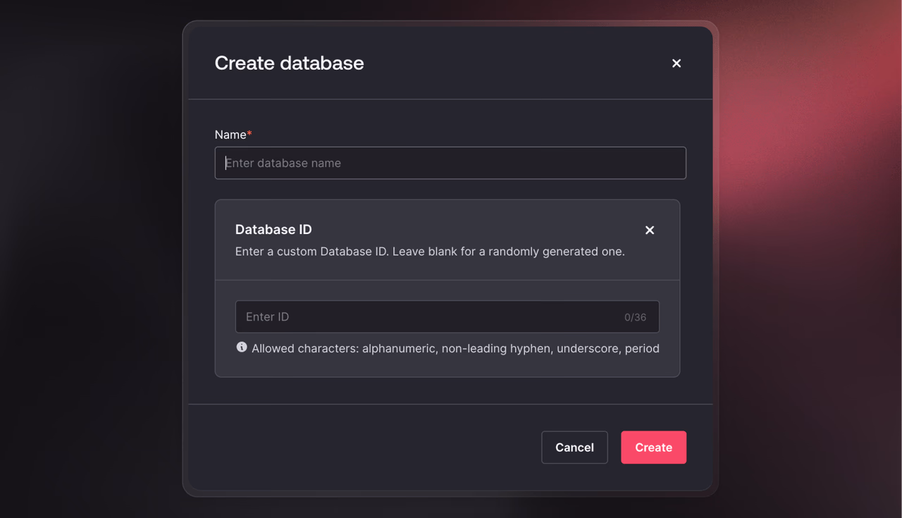 Create database