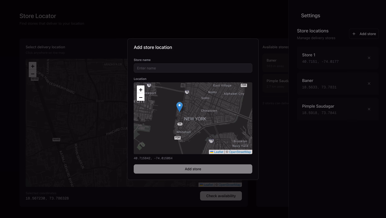 Add and remove stores