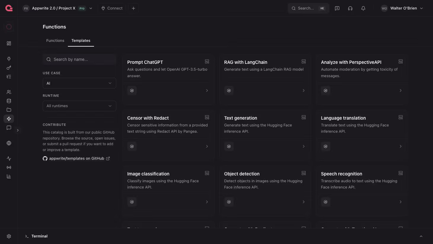 Image of Appwrite Console