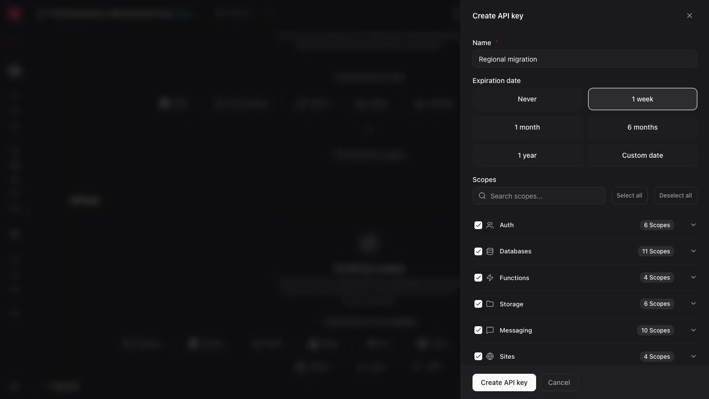 Create API key
