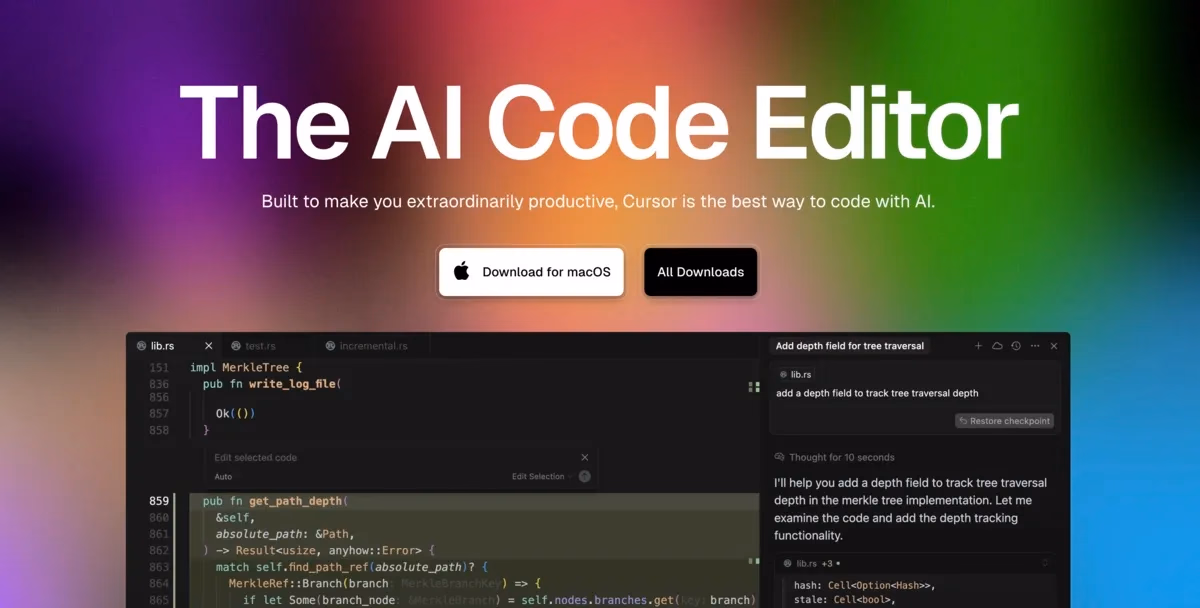 Cursor IDE interface