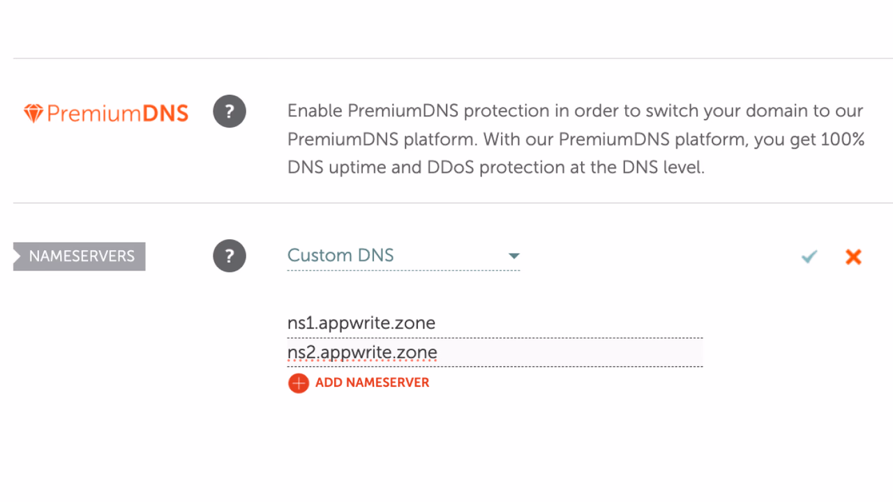 NS settings in Namecheap