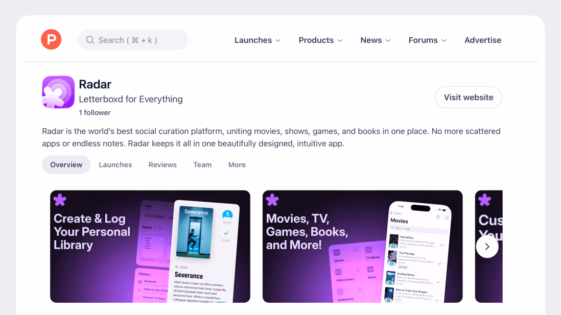 Support Radar on Product Hunt!