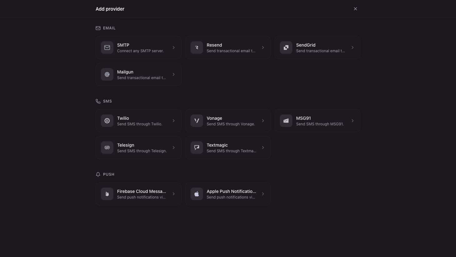 Add email provider