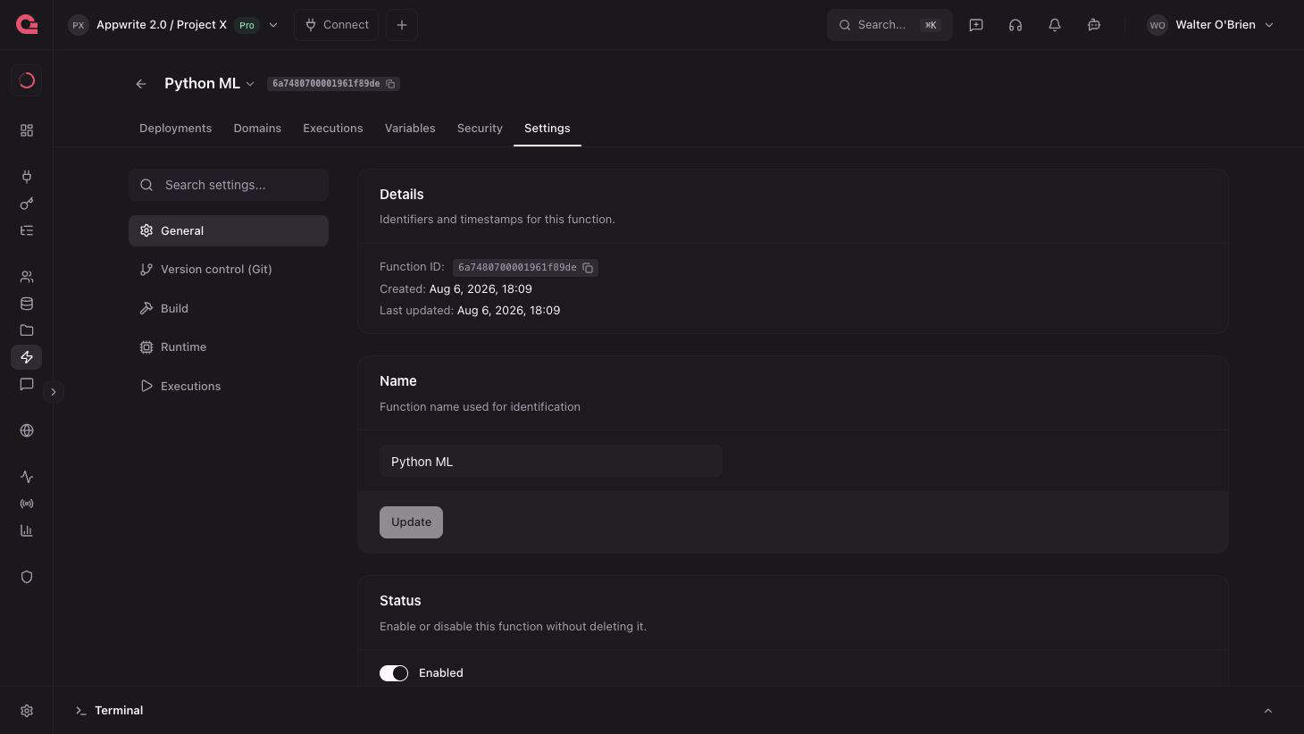 Settings timeout