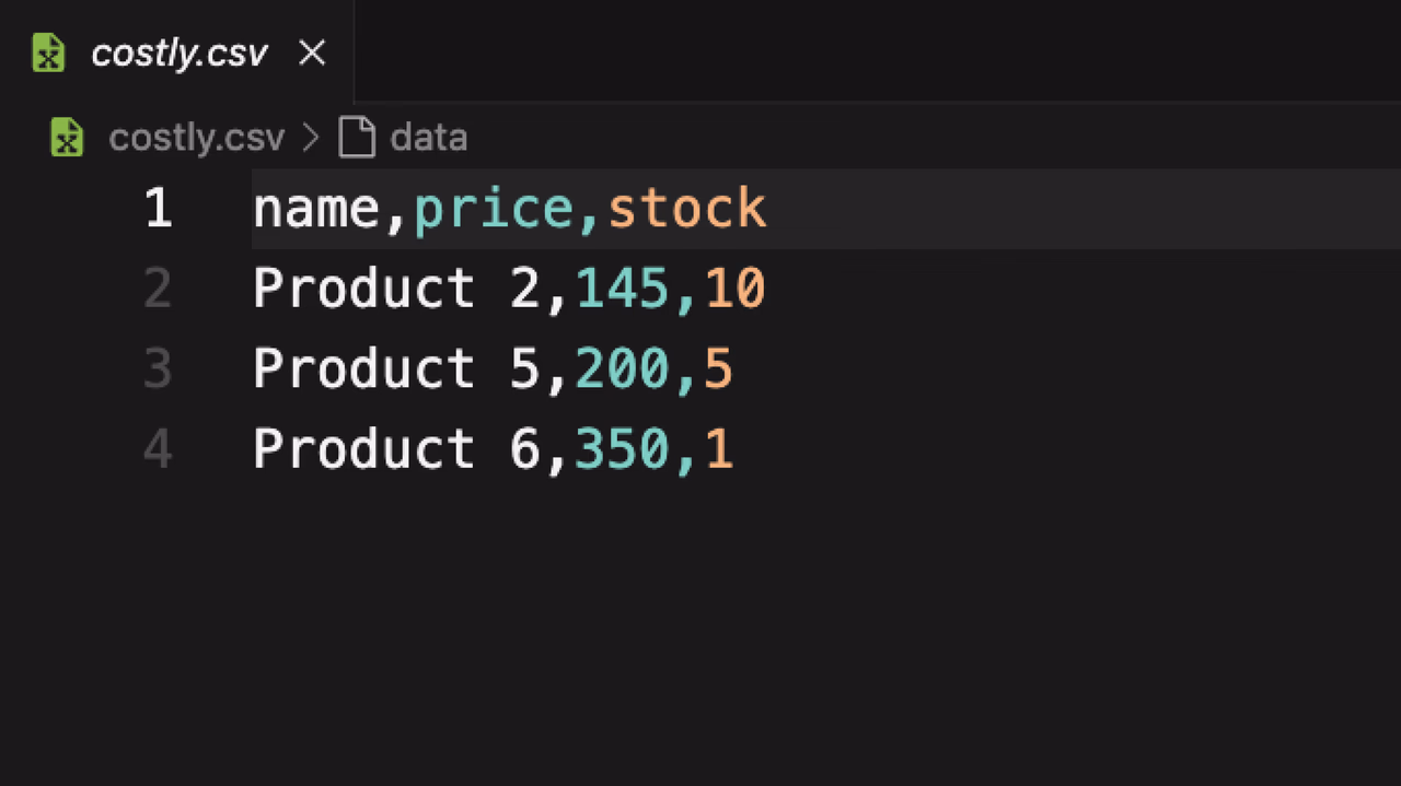 CSV file created by the AI agent