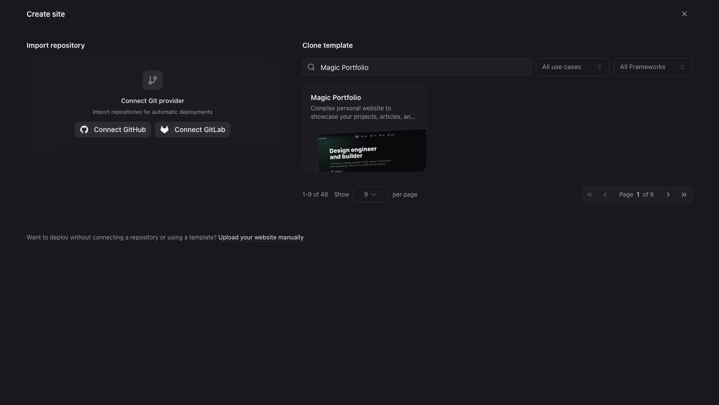 Site templates