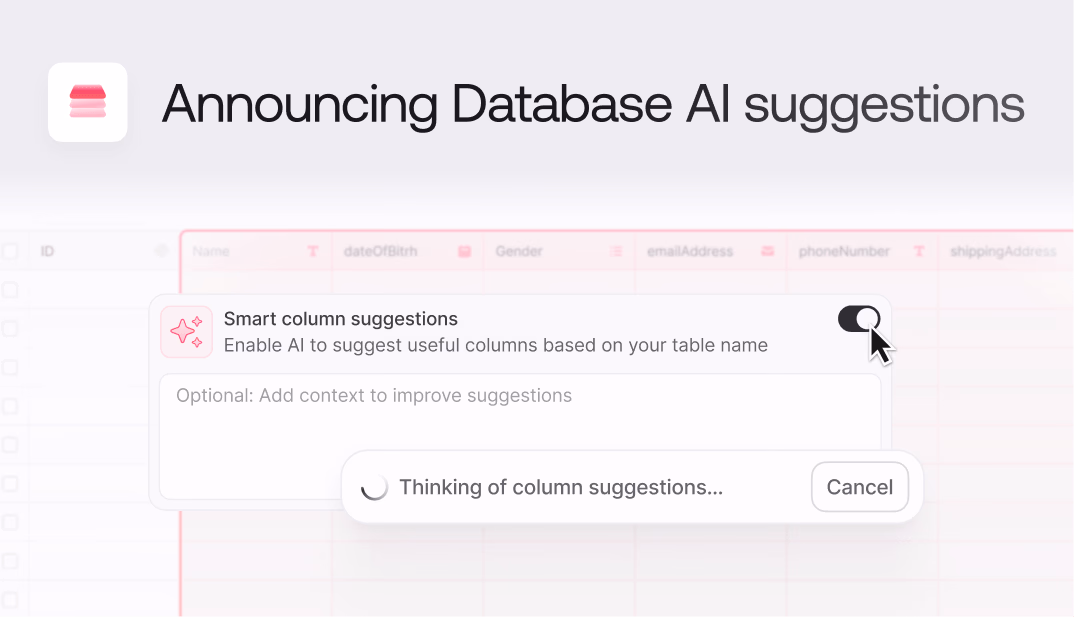 Database AI suggestions
