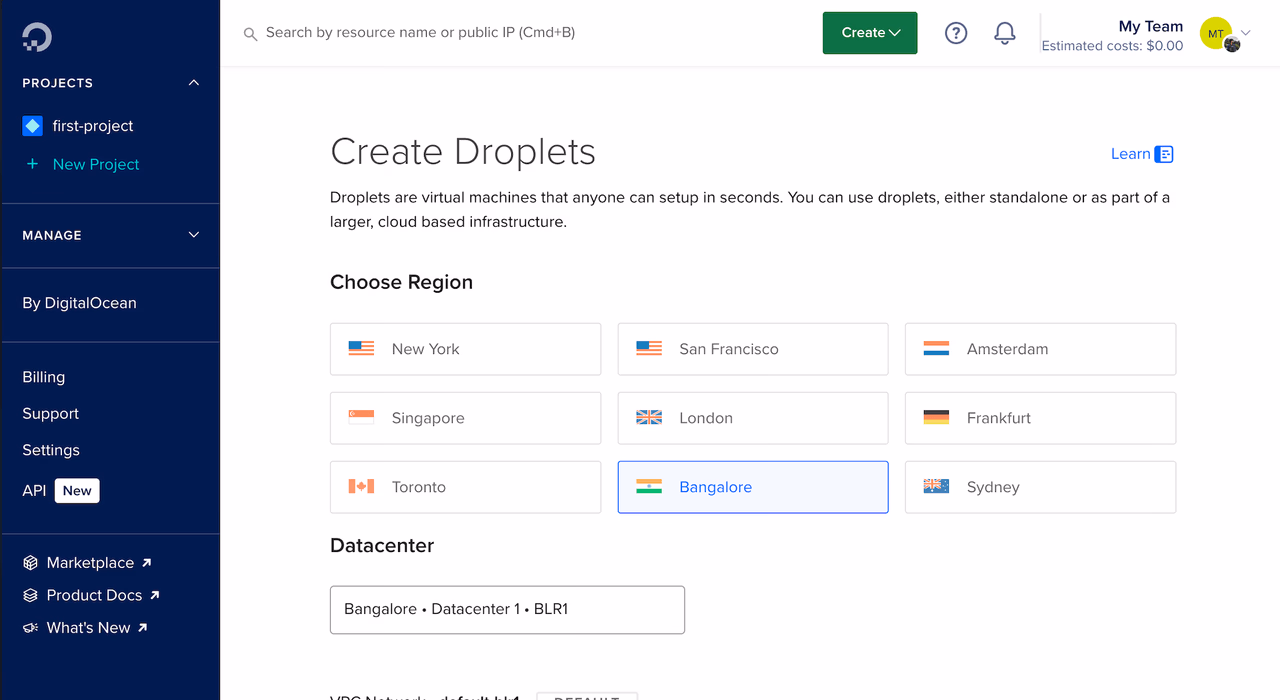 Create Droplet