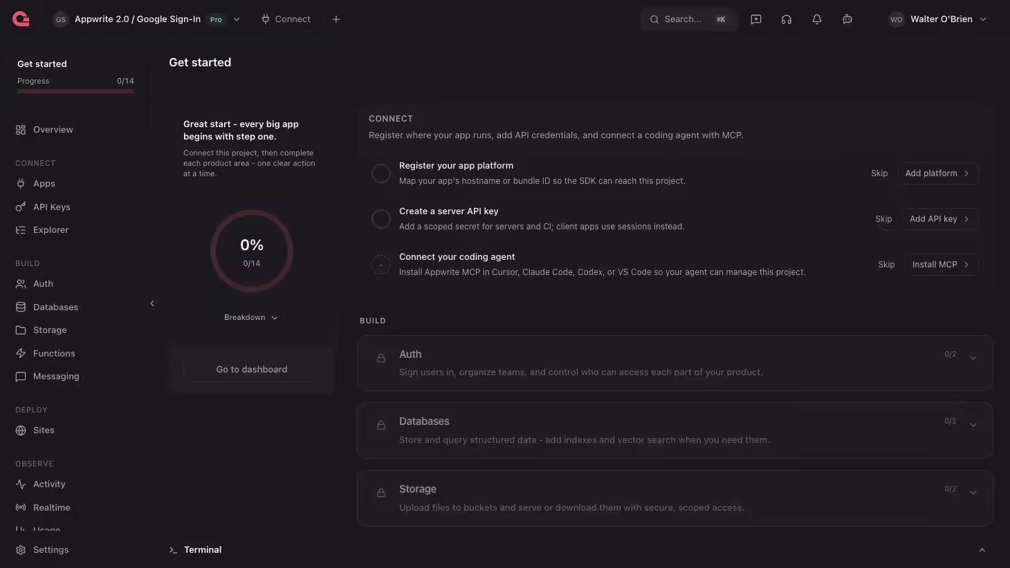 Appwrite Cloud Console
