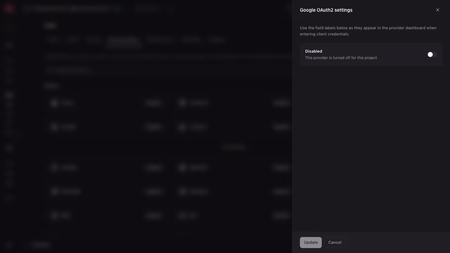 Setting up Google authentication in Appwrite console