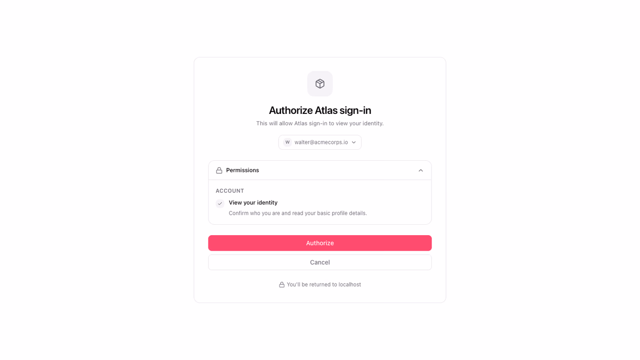 Consent screen asking the user to authorize the app