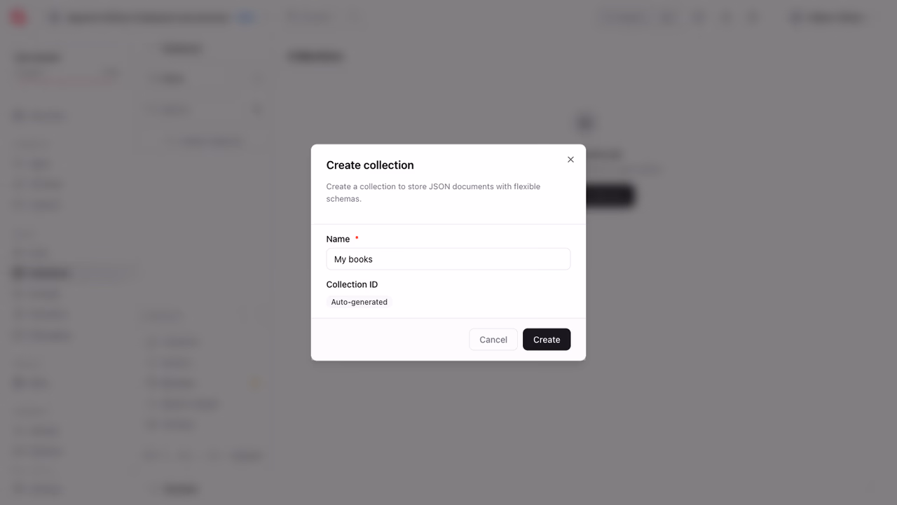 Create collection dialog