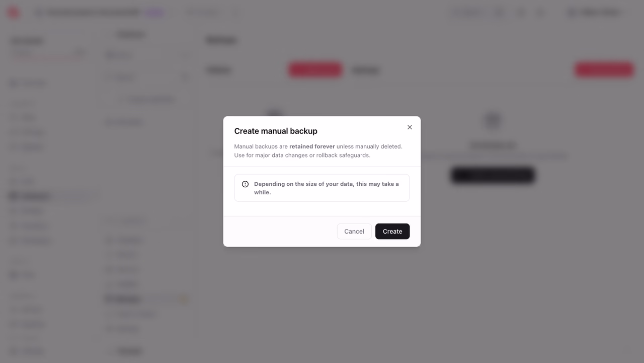 Manual backup