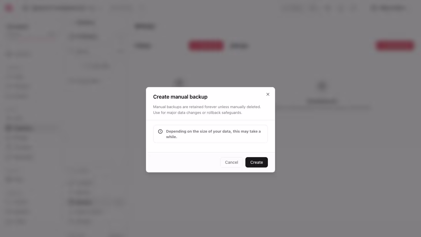 Manual backup