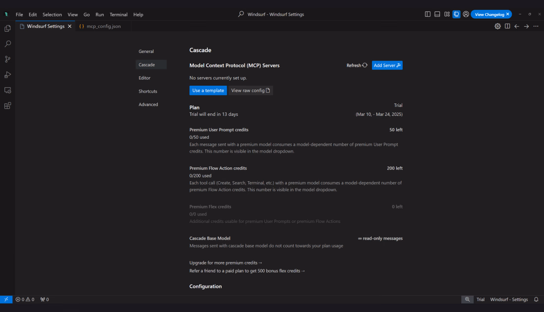 Windsurf add MCP server