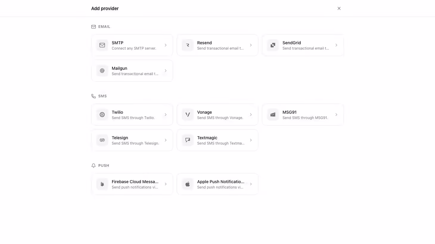 Add a FCM provider