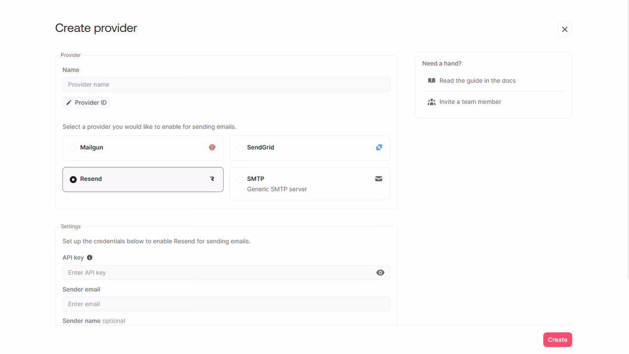 Add a Resend provider