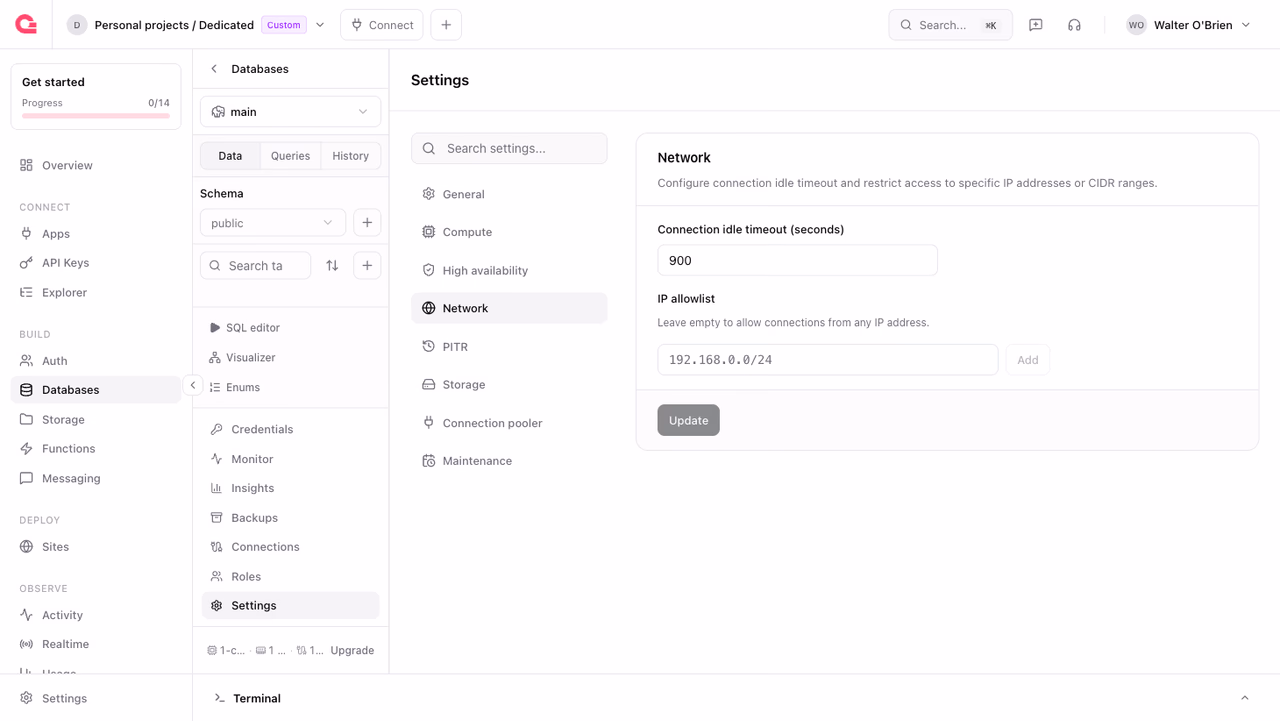 Network settings