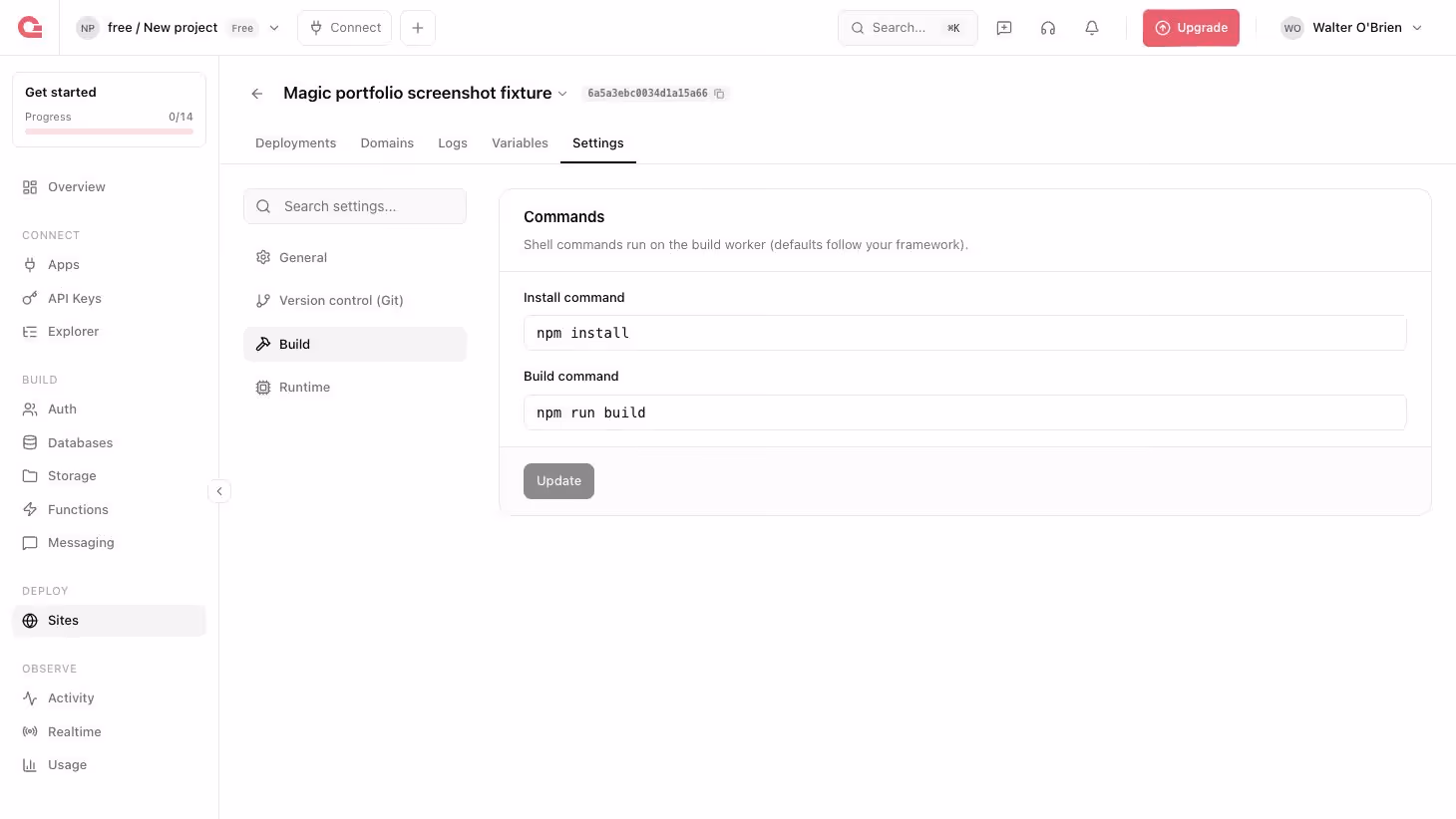 Build settings
