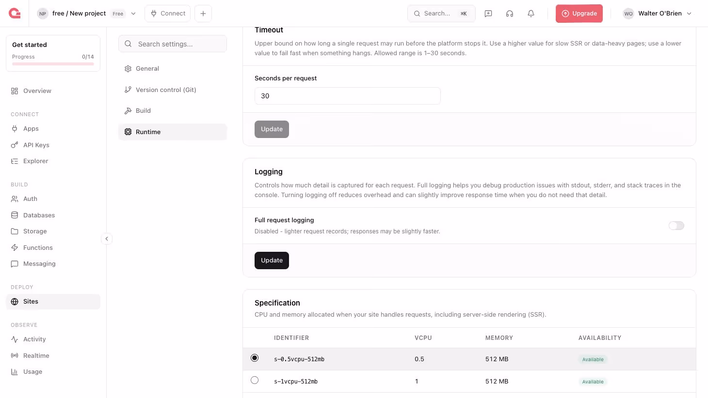 Logging settings