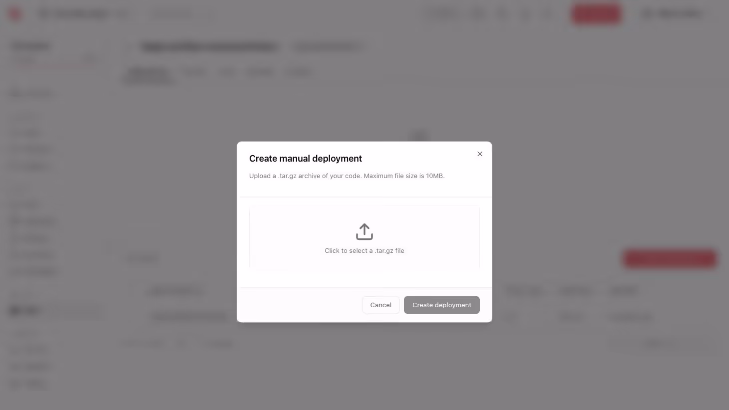 Manual deployment