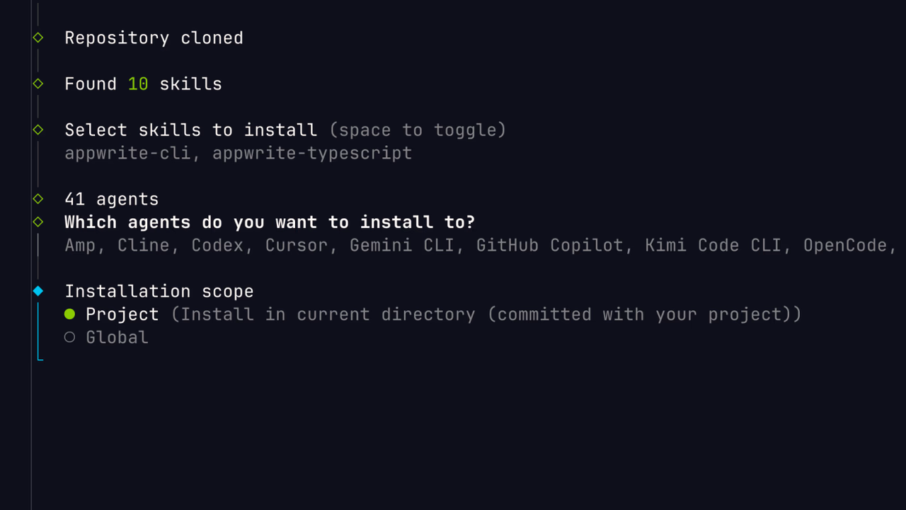 Scope selection prompt
