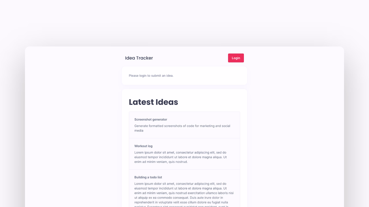 Create project screen