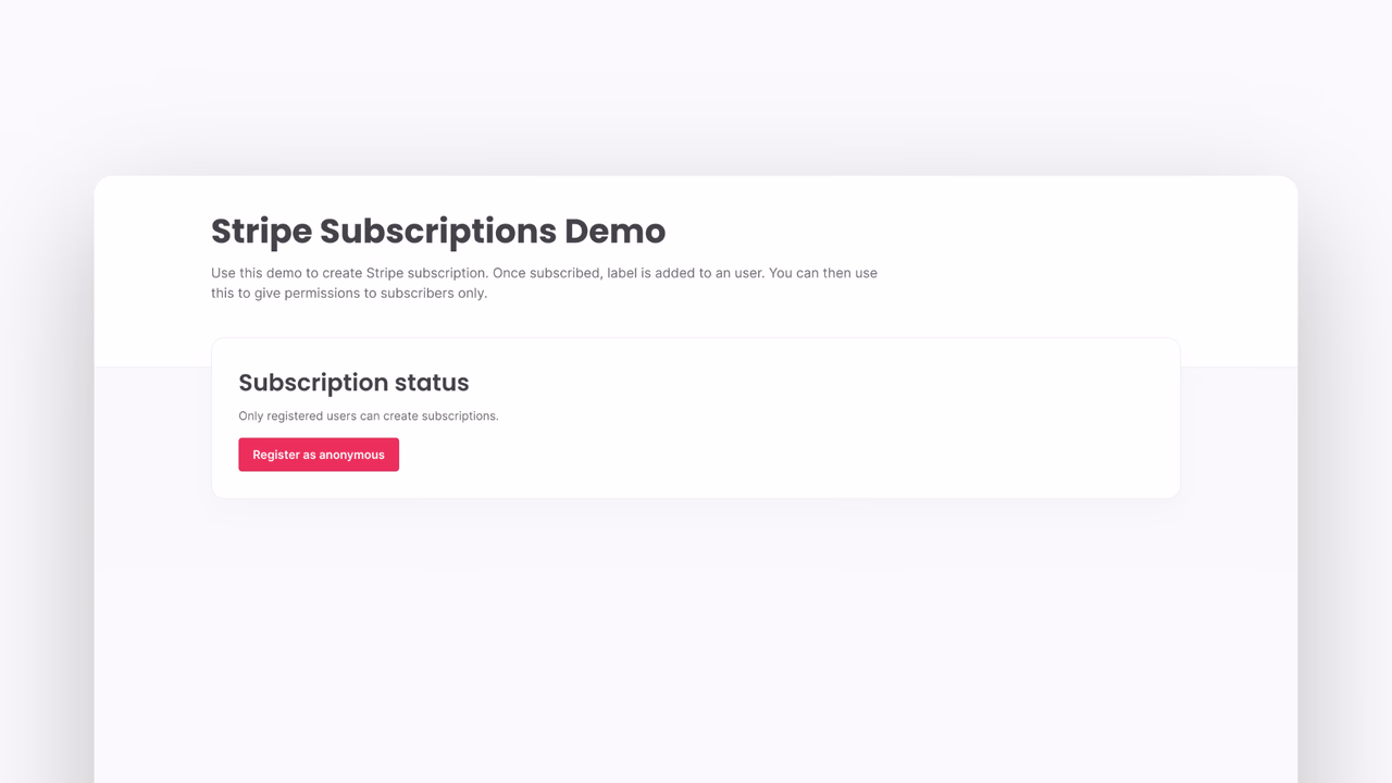 Stripe subscription demo