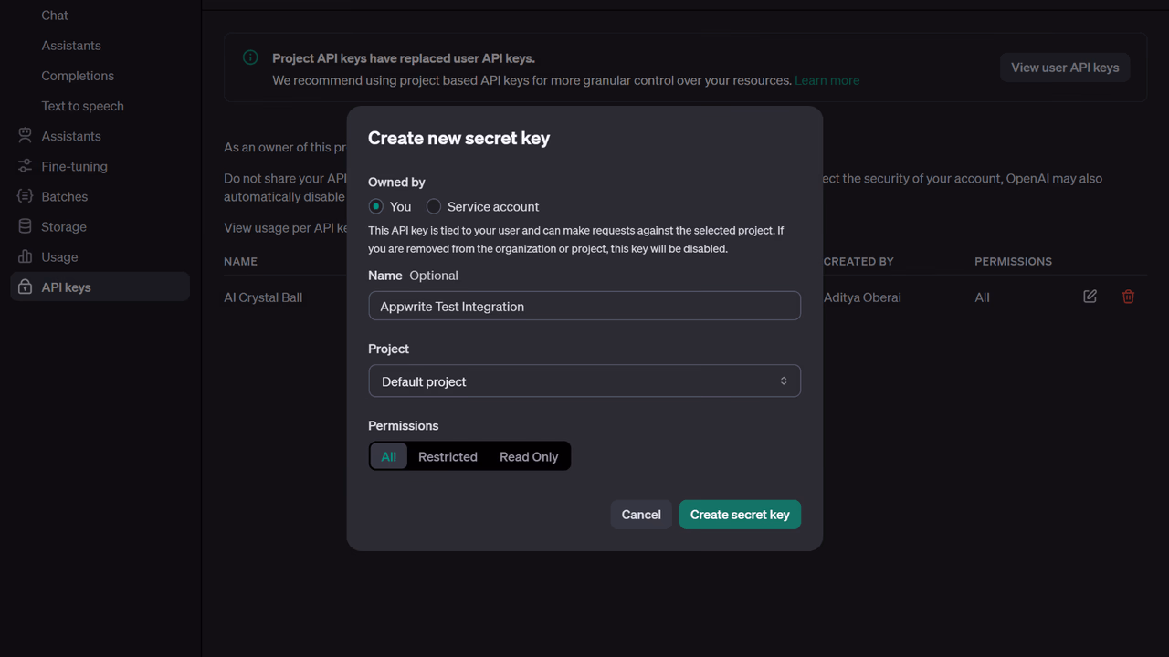 API key