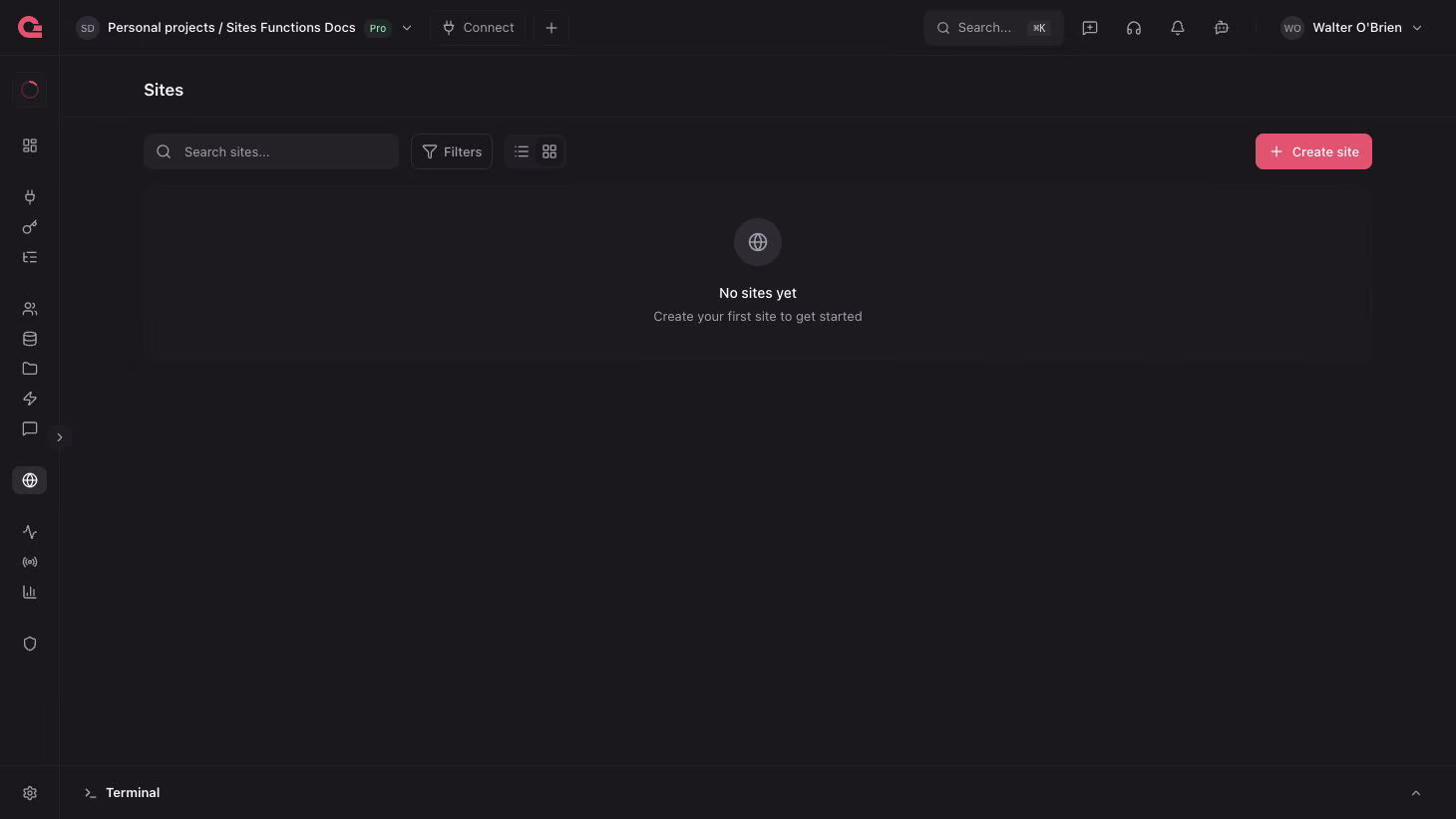 Create new site