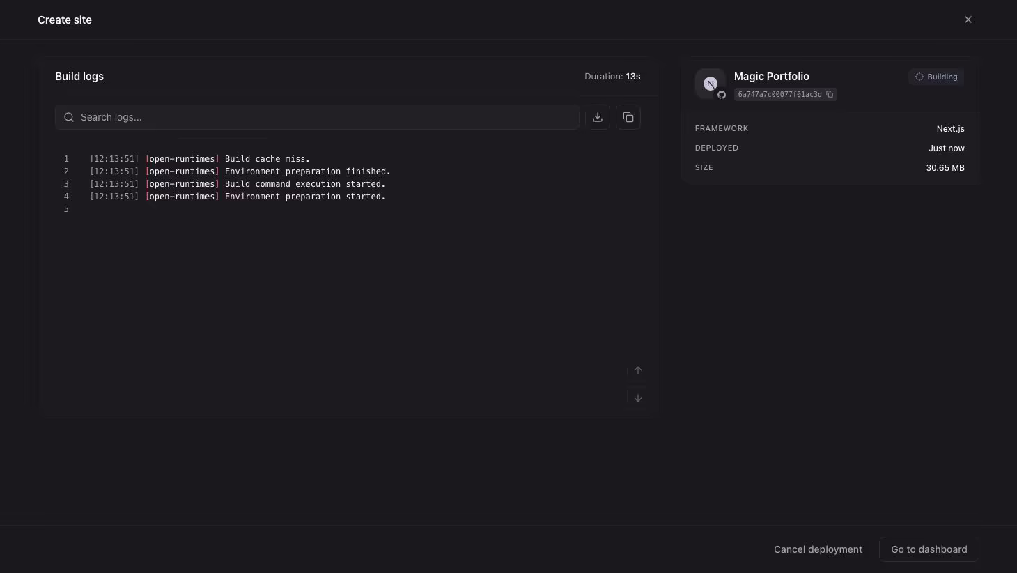 Configure site details