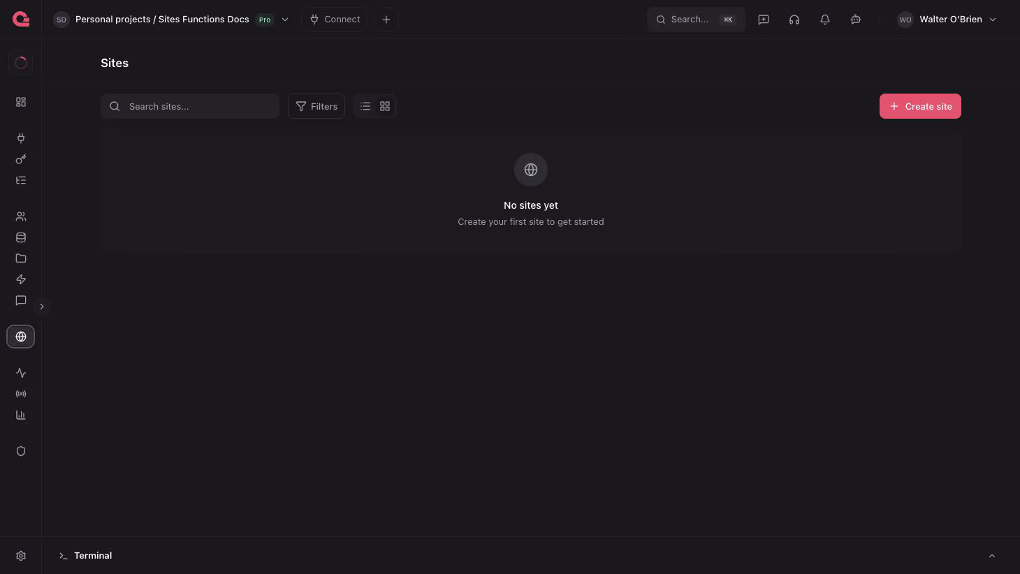 Create new site
