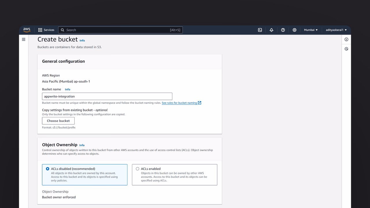 Create S3 bucket